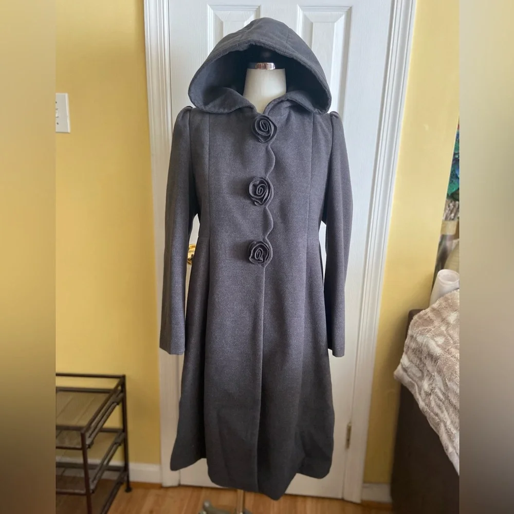 Rothschild Charcoal Hooded Coat - Picture 2 of 15